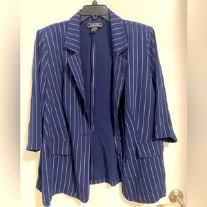 Navy pinstripe blazer